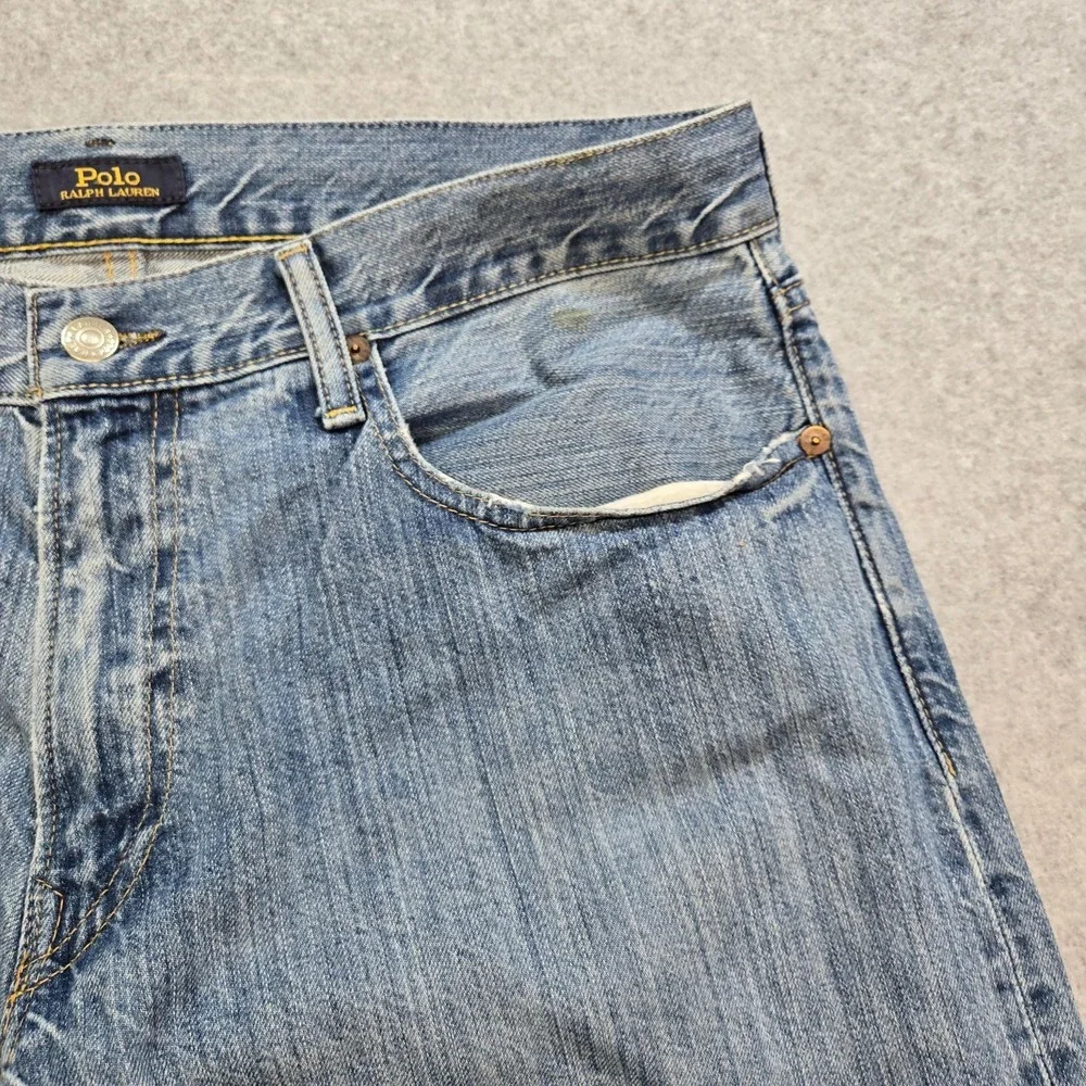 Polo Ralph Lauren Jeans Mens 34x30 Blue Straight Relaxed Hampton Medium Wash